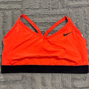 Nike Women's Orange and Black Sports Bra